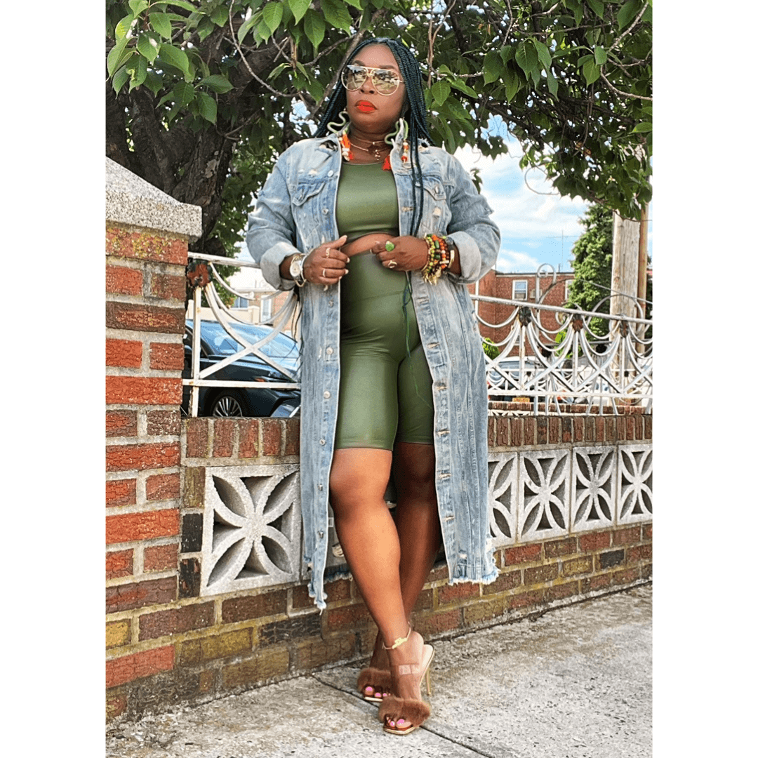 Plus size best sale denim duster jacket