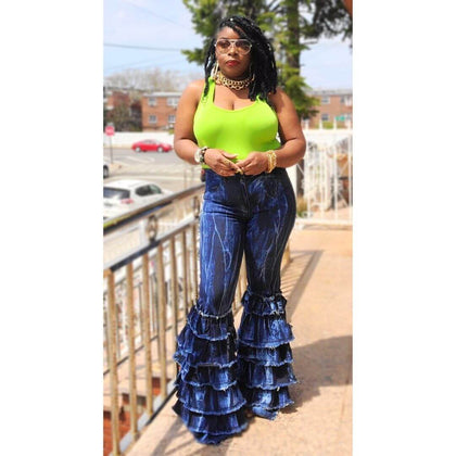 Double Take Tie Dye Washed Flare Jeans