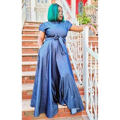 Extreme Denim Maxi Dress -CURVY **2ND RESTOCK**