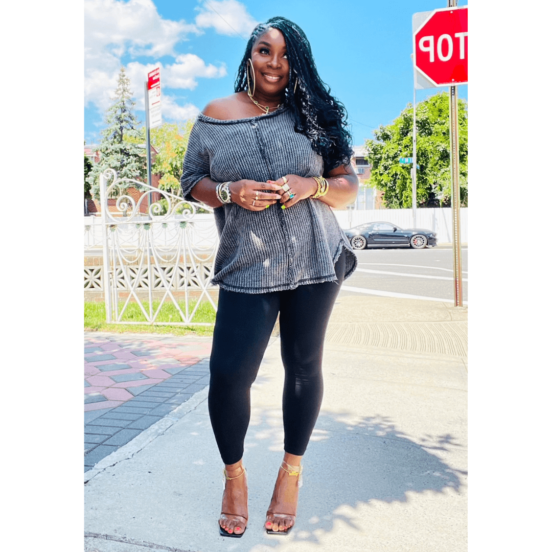 Woke Waffle Legging Set- (Black)- Curvy Available