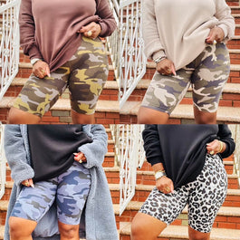 Printed Biker Shorts (4 Colors)- Curvy Available