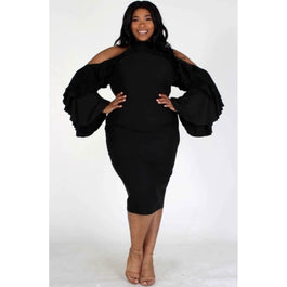 Fly Me Away Body-Con Midi Dress (Two Colors)- CURVY **RESTOCKED**