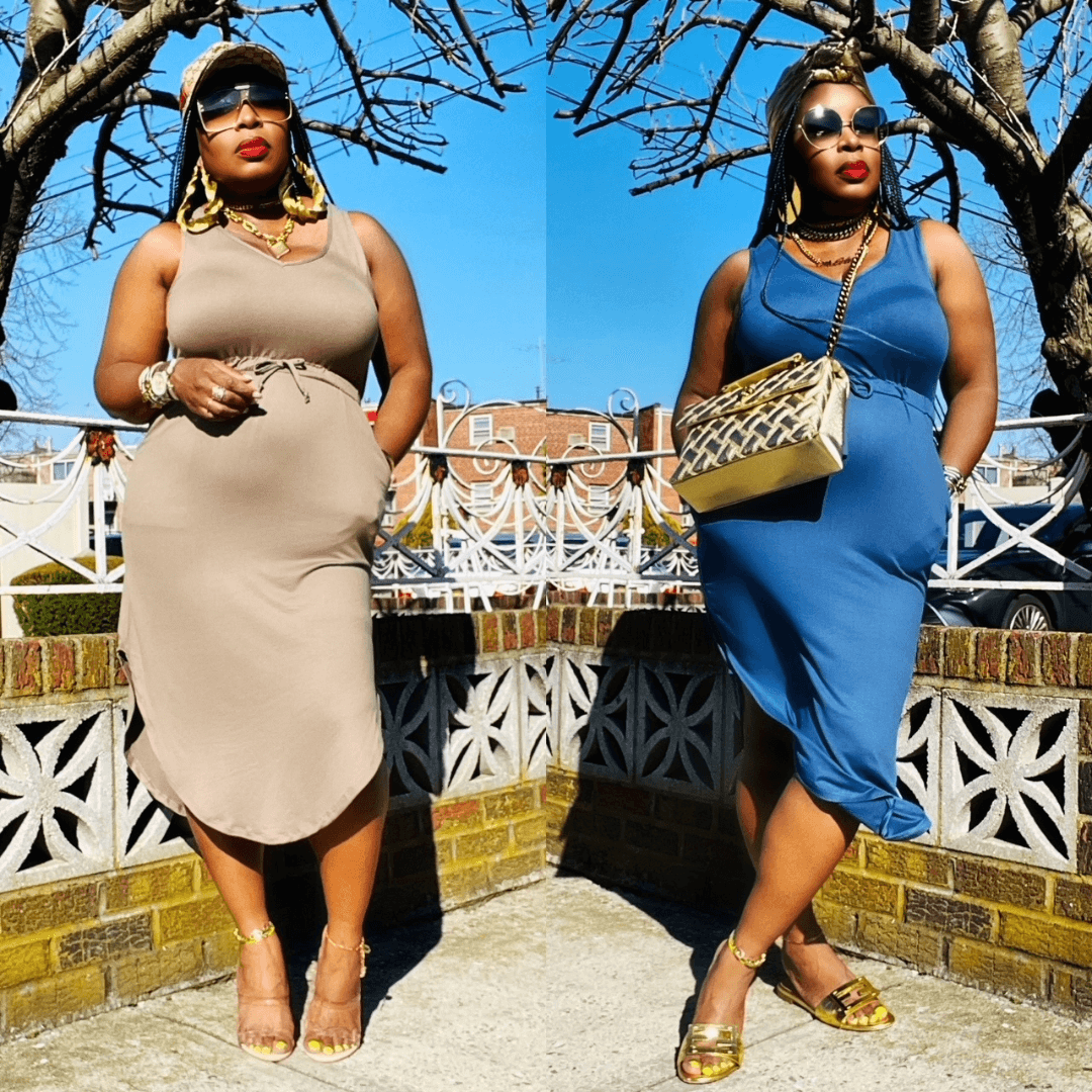 Buttery Drawstring Midi Dress w/ Pockets- (3 Colors)- Curvy Available