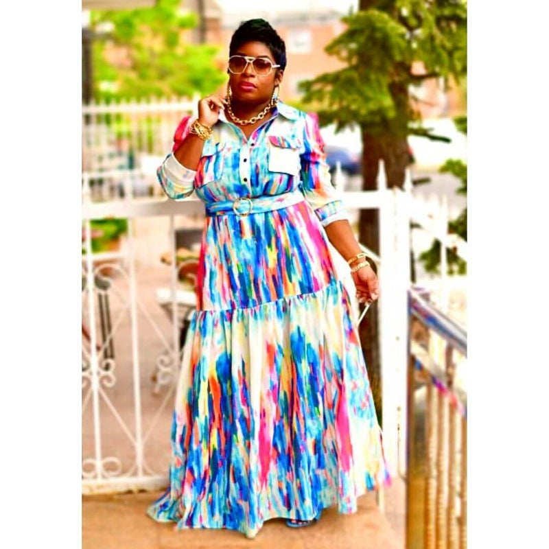 Water Colors Maxi Dress Water Colors Maxi Dress