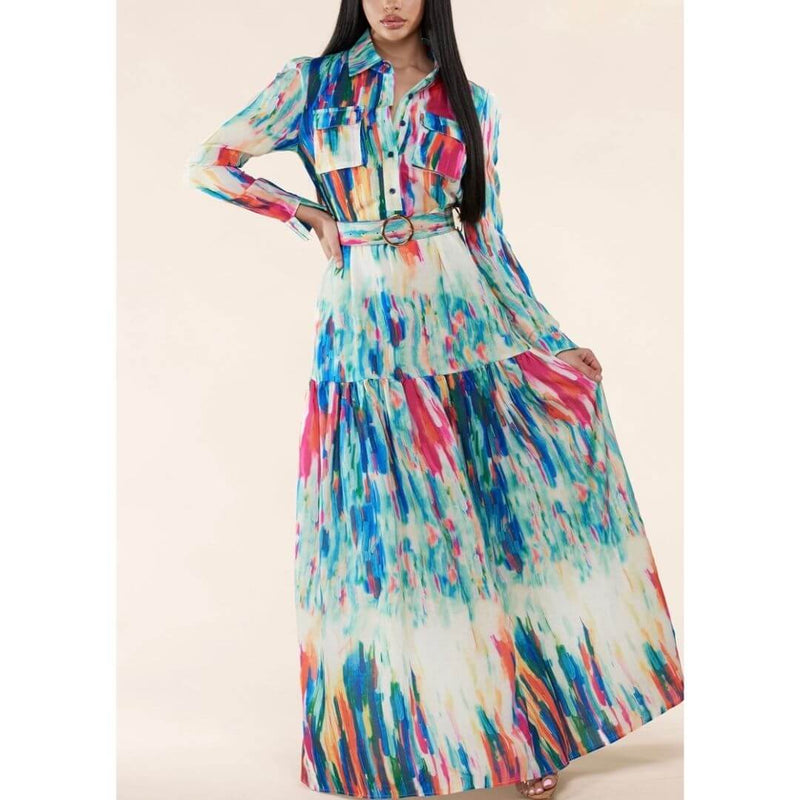 coloured maxi dress Water Colors Maxi Dress