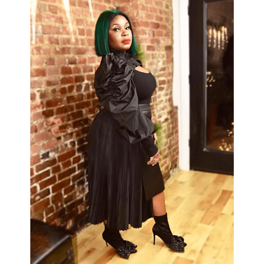 Parisian Cut-Out Puff Sleeve Blouse- Black