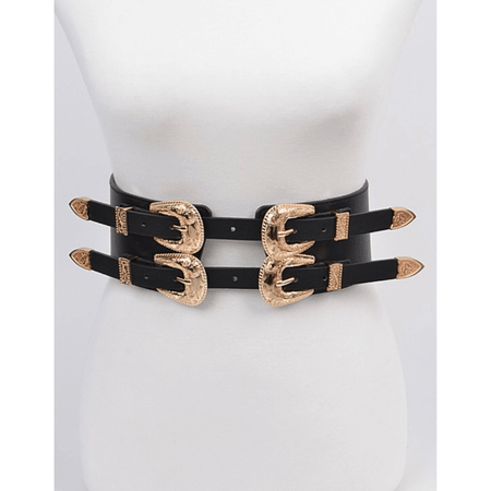 Double Buckle Band Belt (Two Colors)