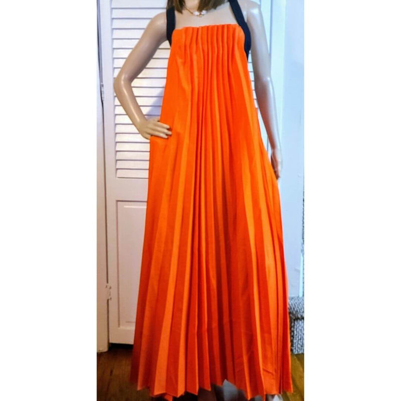 orange juice dress LA BADOULE LOOK 4 TEILA orange juice wild Silk A-line Skirt Maisoncleo